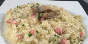 risotto-carciofi e pancetta