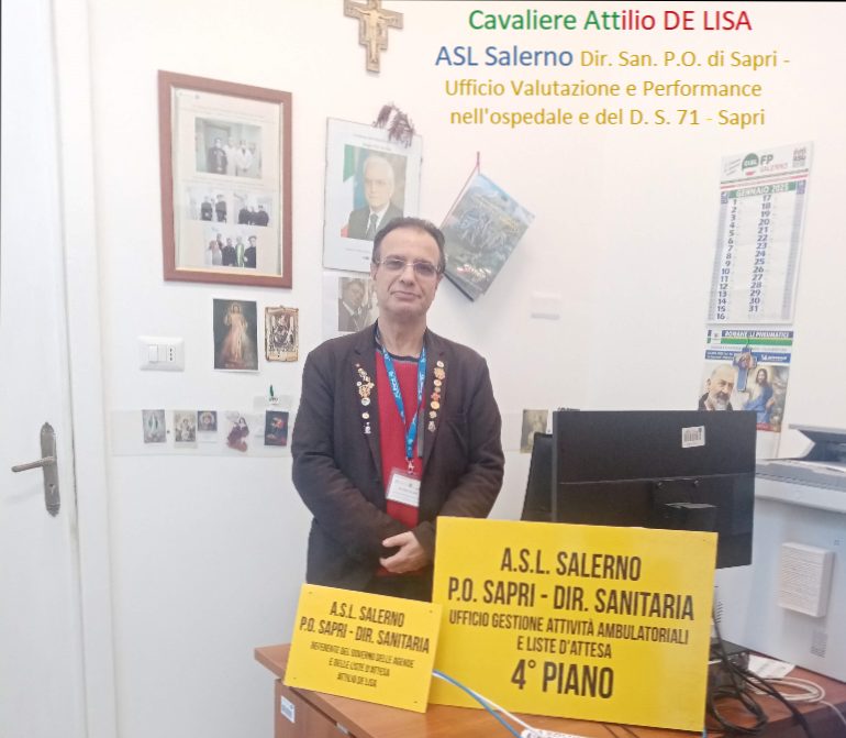 Ospedale di Sapri: DE LISA dal 2014 al 2018 Referente del Governo delle Agende, delle Liste d’Attesa, del Back-Office CUP-Ticket ed ALPI